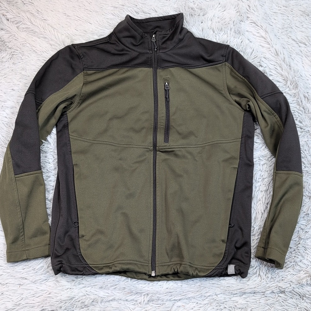 Liv Outdoor Jacket Mens S Green Coat Pockets Zip Up Athletic Gorpcore